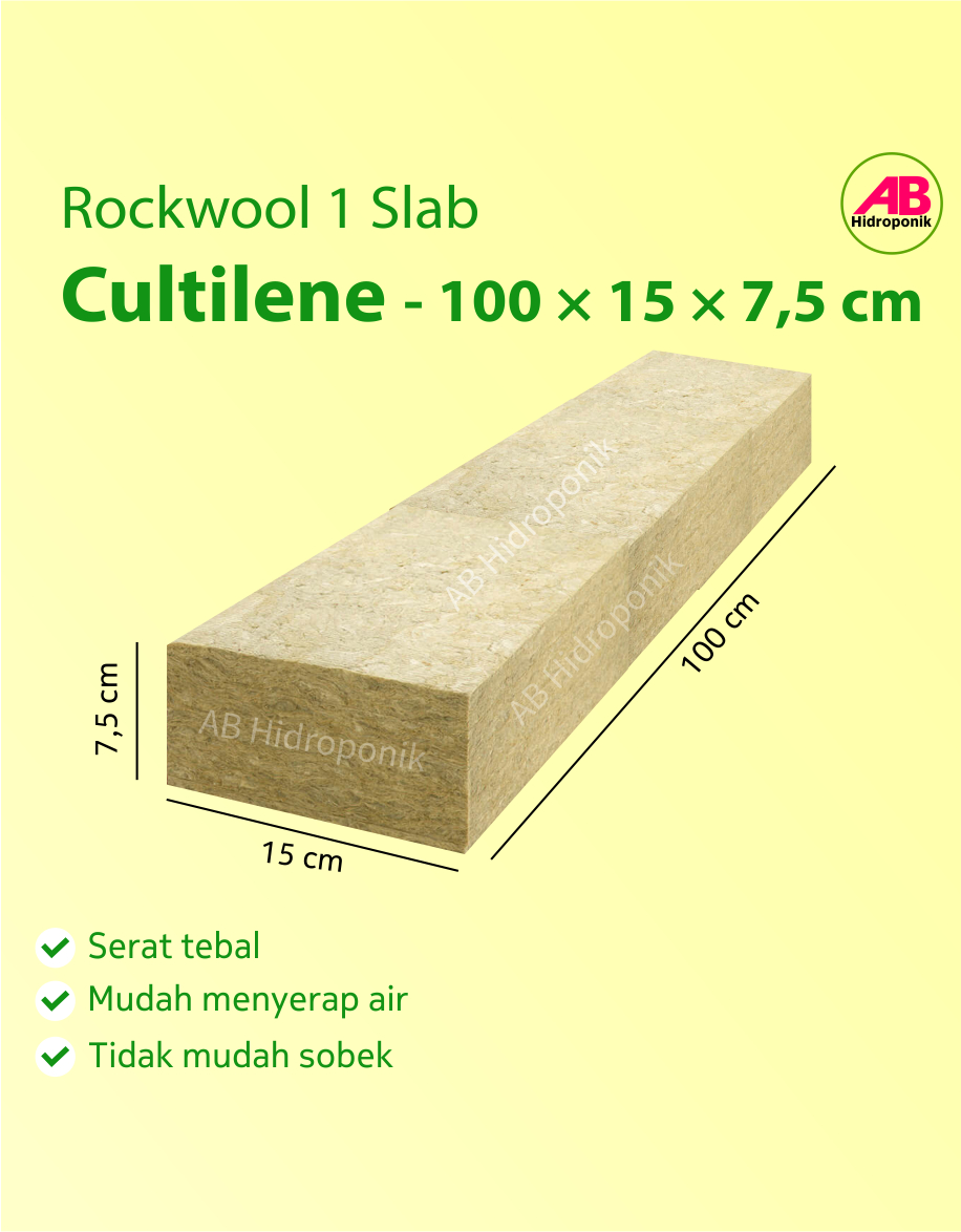 Rockwool Cultilene 1 Slab 100 X 15 X 7 5 Cm Media Tanam Hidroponik