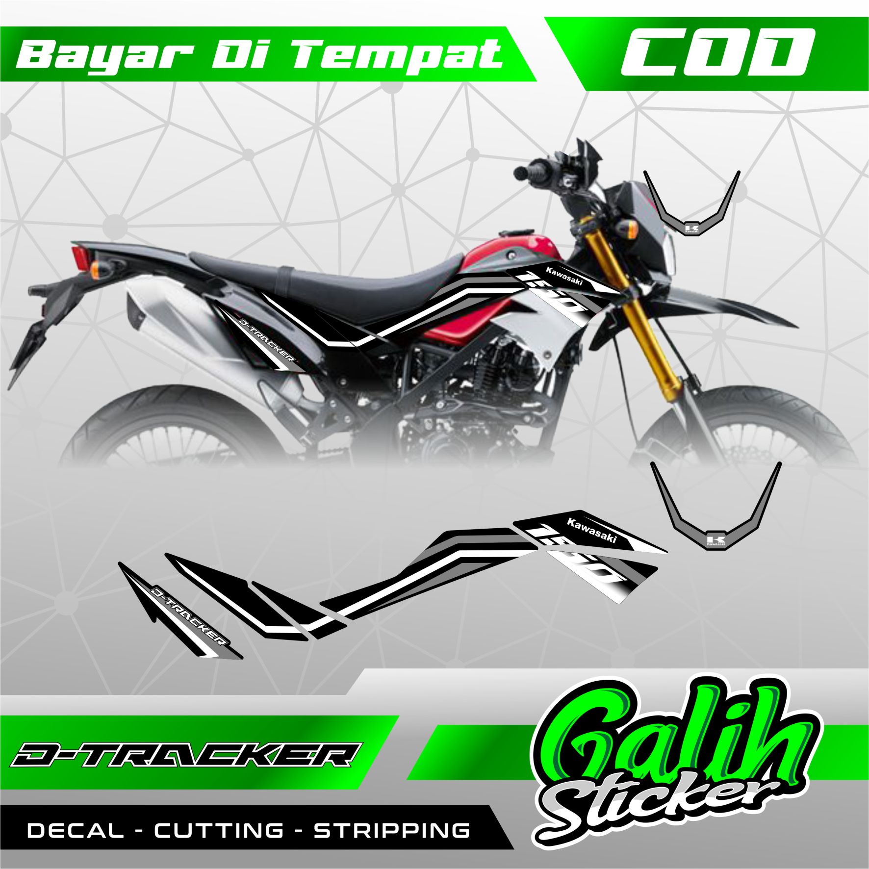 Gs Sticker Stripping Kawasaki D Tracker Stiker Body Kawasaki D