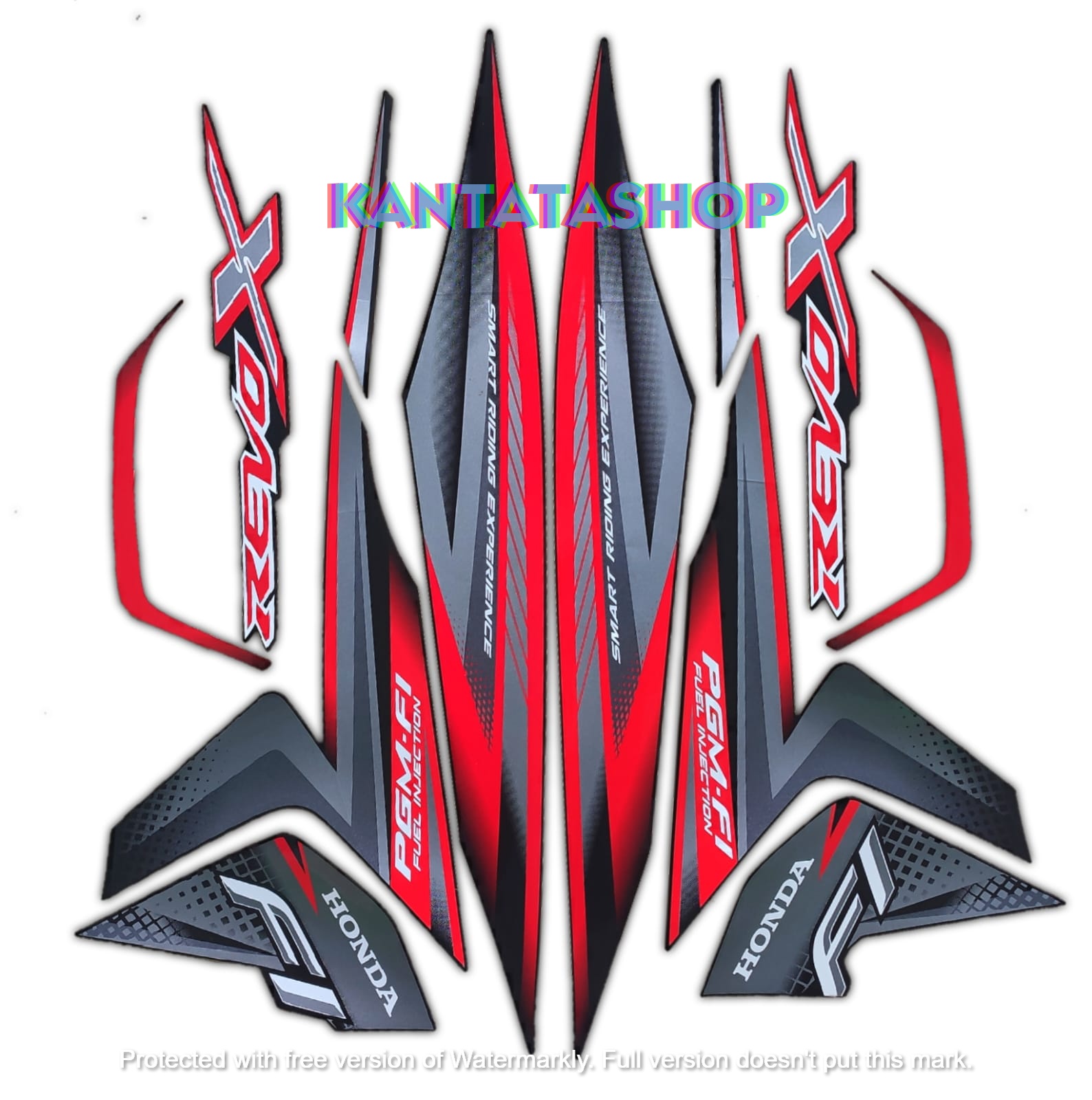 STIKER STRIPING LIS LES BODY MOTOR HONDA REVO X 2020 FI STRIPING REVO