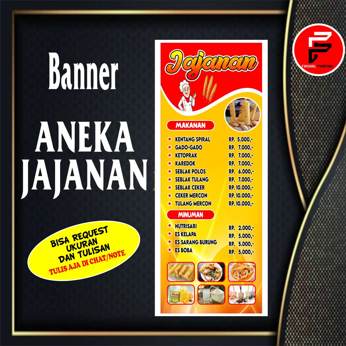 Banner Aneka Jajanan Banner Makanan Banner Minuman Spanduk Warung