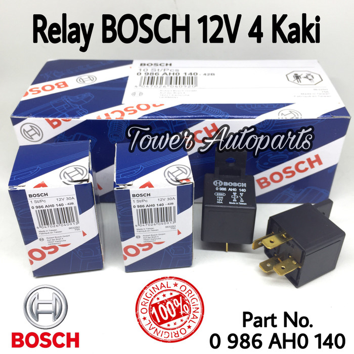 Relay Bosch 12 Volt Kaki 4 Pin Kaki Rilei Rellay Riley Bosch