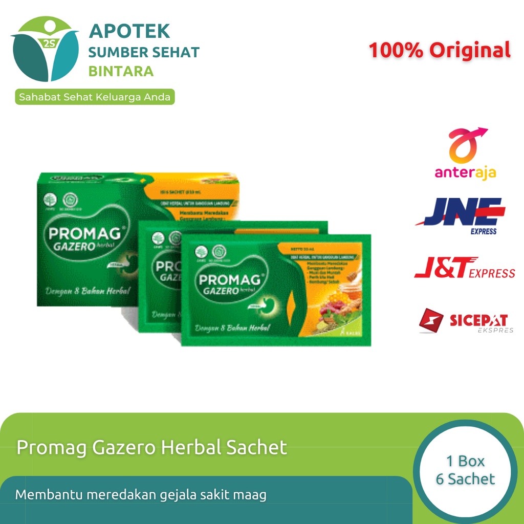 Promag Gazero Herbal Sachet 1 Box 6 Sachet Lazada Indonesia