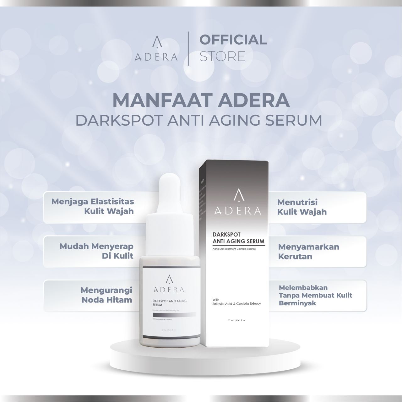 Serum Adera Wajah Glowing Berjerawat Flek Hitam Original BPOM Adera