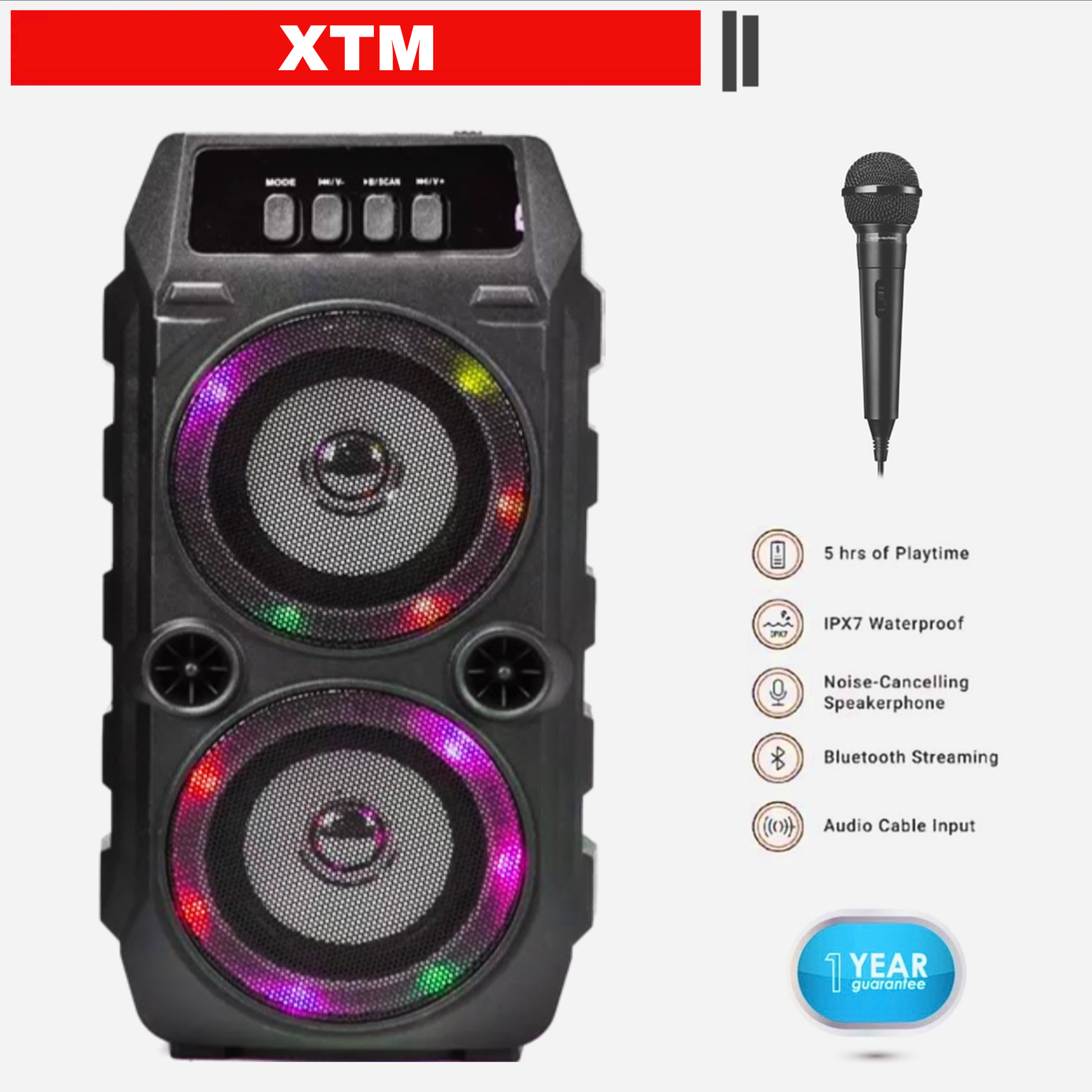 Xtm Speaker Aktif Karaoke Bonus Mic Salon Bluetooth Portable