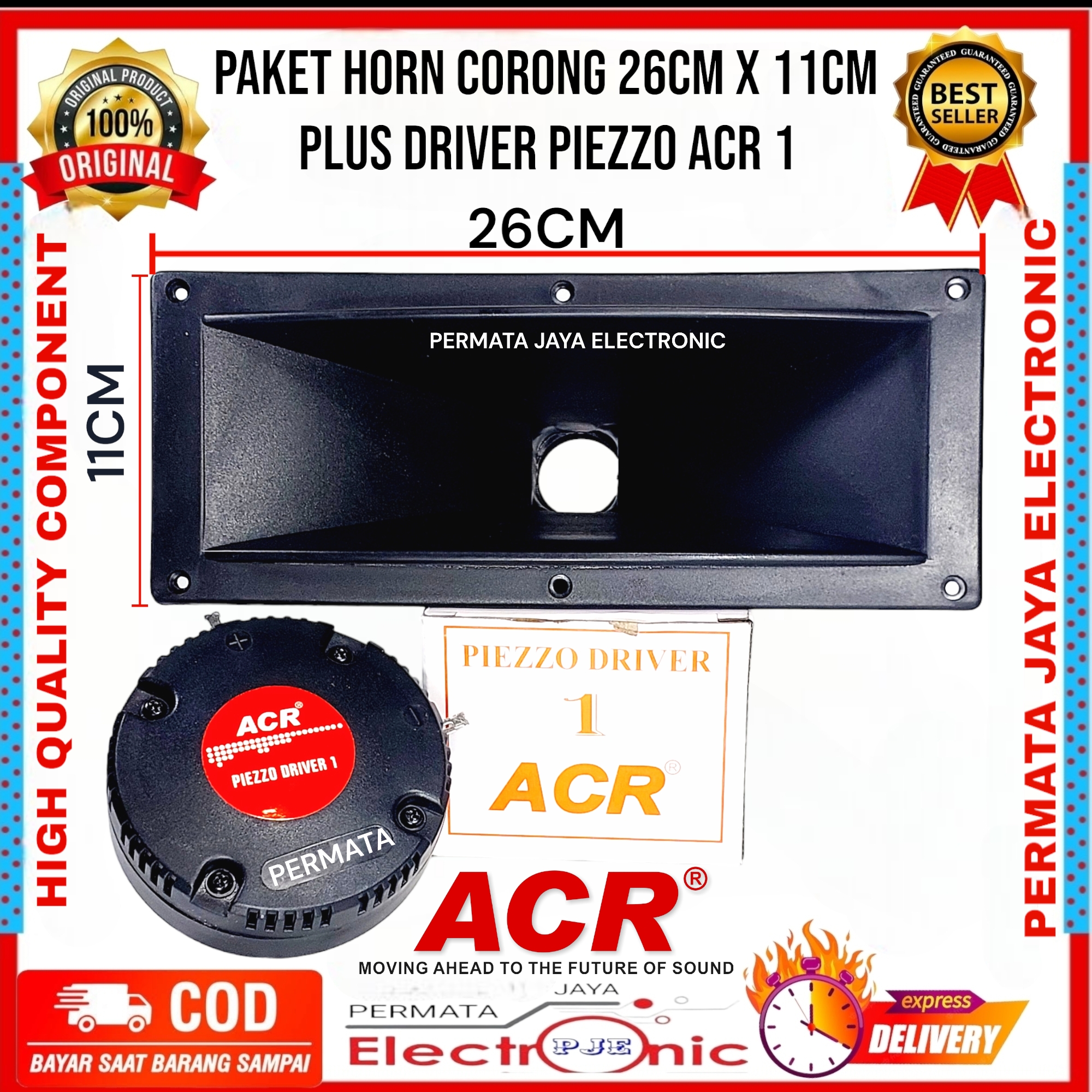 PAKET Corong 26X11 Cm Dan Driver Tweeter ACR Piezo 1 Lazada Indonesia