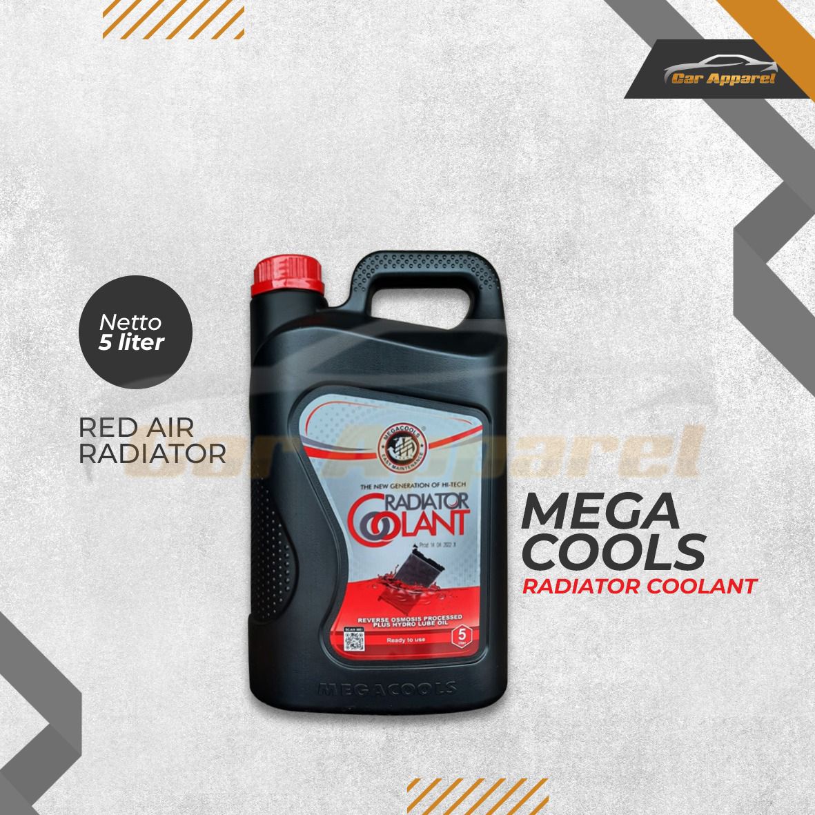 Megacools Air Radiator Cairan Coolant Merah 5L Cairan Pendingin