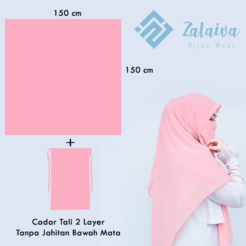 Jilbab X Segiempat Hijab Set Cadar Layer Tanpa Jahitan Bawah