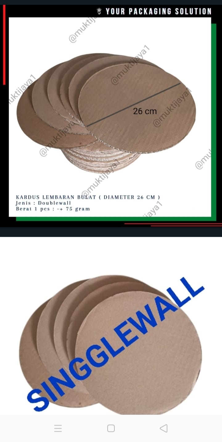 Lembaran Kardus Bulat Diameter Cm Kardus Lembaran Bulat Diameter