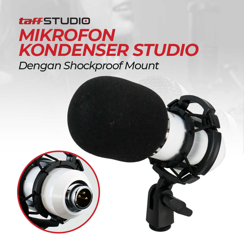 TaffSTUDIO Mikrofon Kondenser Studio Dengan Shockproof Mount BM 800