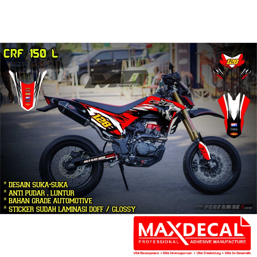 Sticker Decal Crf L Full Body Warna Merah Terbaru Lazada Indonesia