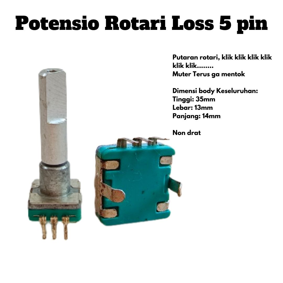 Potensio Rotari Loss 5 Pin On Off Rotary Klik Digital Kaki 3 2 Tekuk