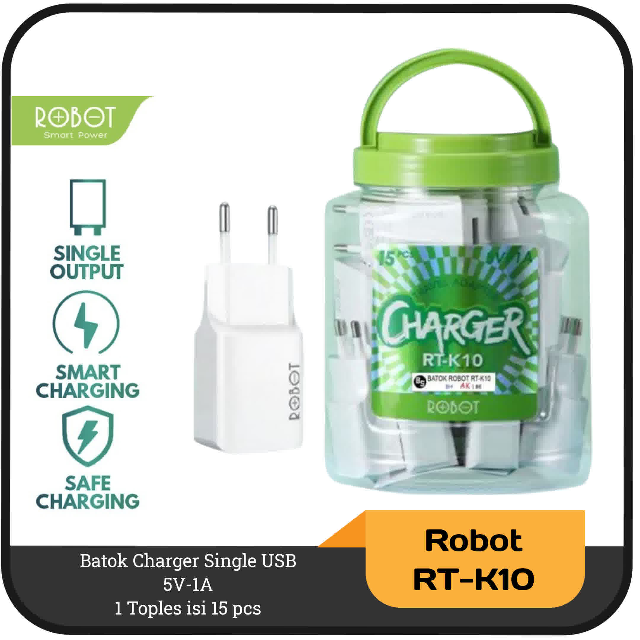 Batok Charger Adapter Charger Original Robot Rt K V A Pertoples