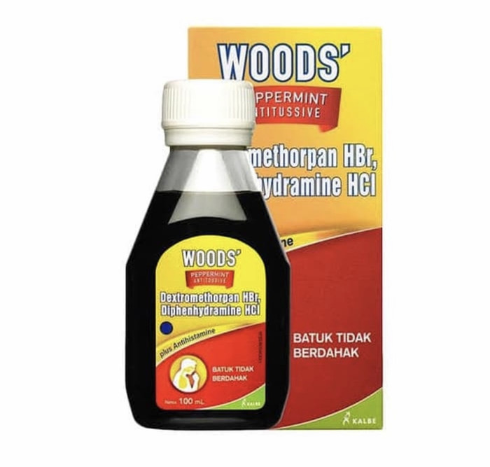 Woods Peppermint Expectorant Biru Antitussive Merah 60 100 ML