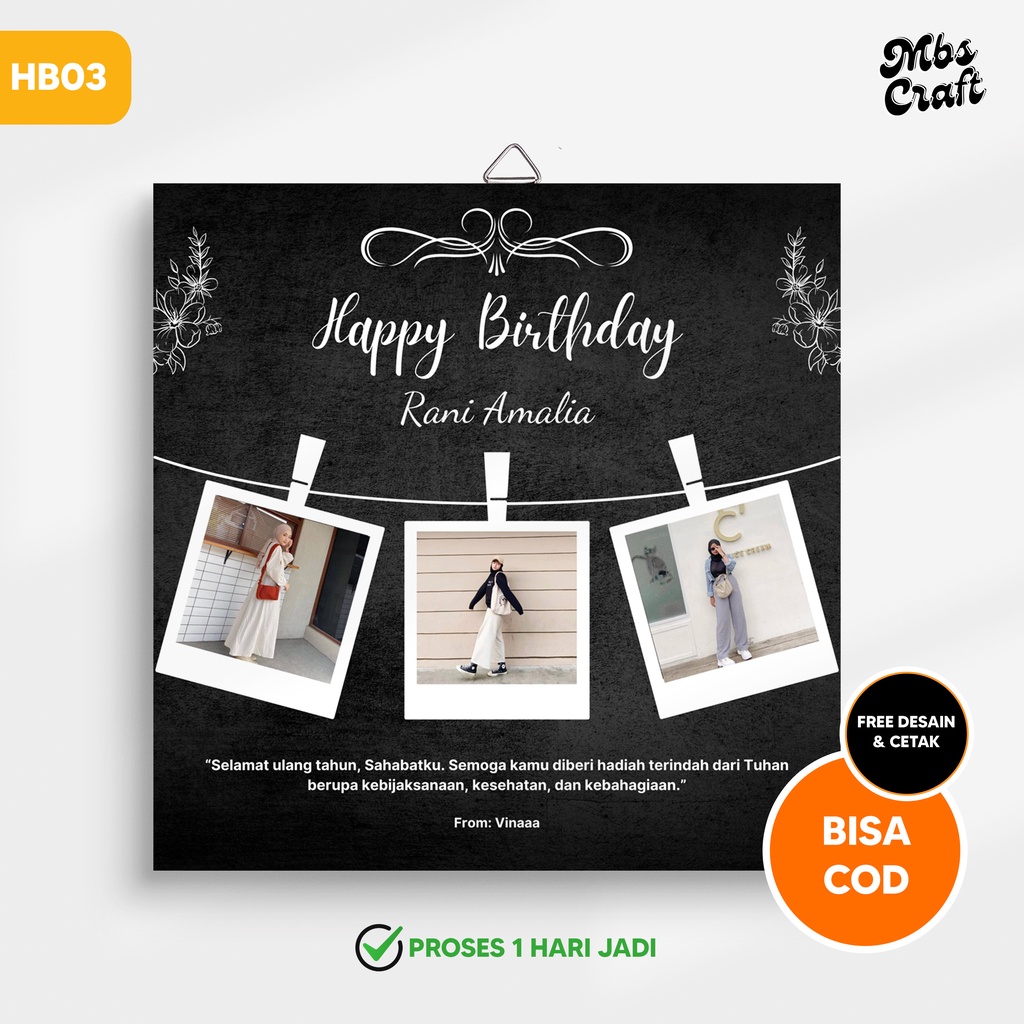 Desain Cetak CUSTOM KADO ULANG TAHUN BINGKAI FOTO UNIK KADO ULTAH