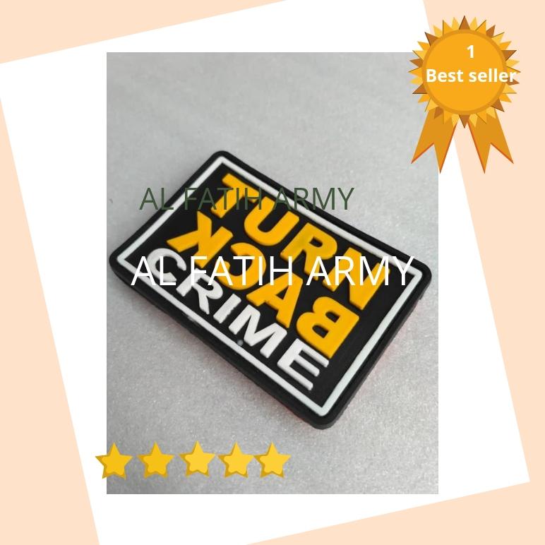 Patch rubber perekat tempelan emblem tulisan TBC turn Back Crime High Quality