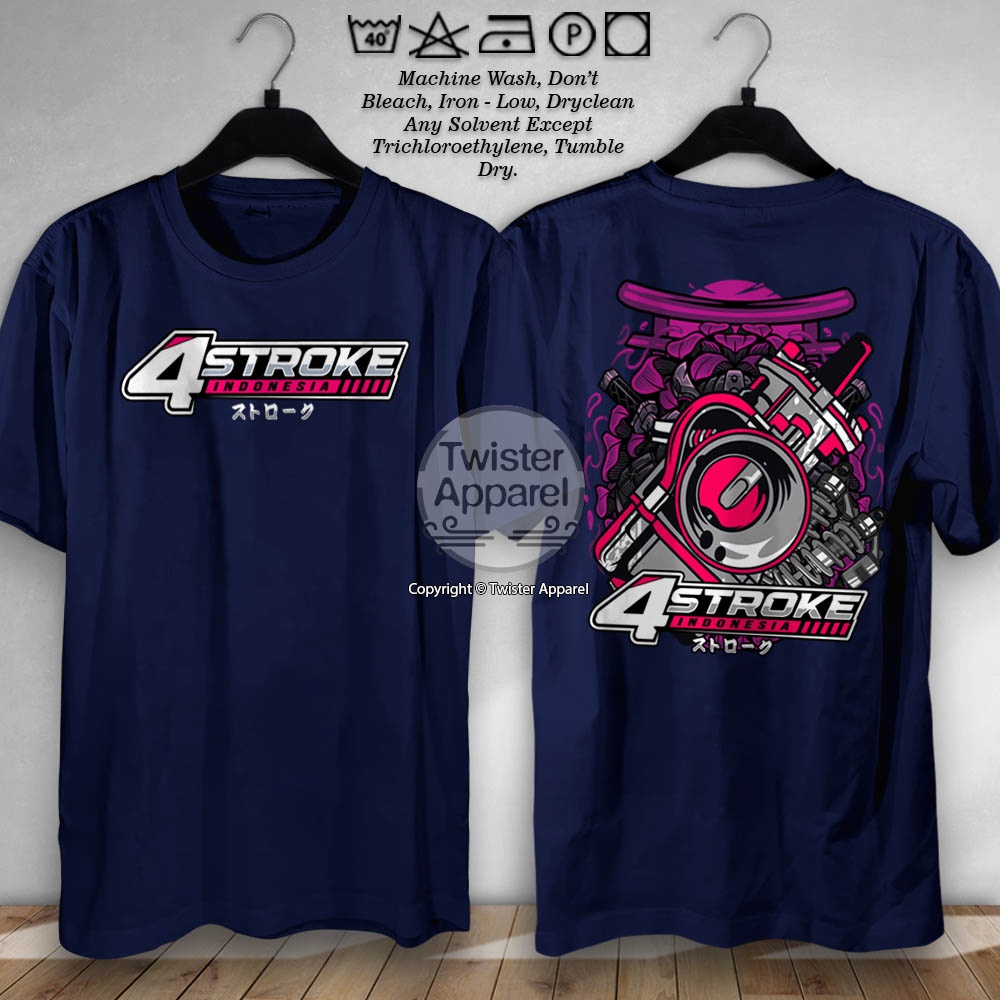 Kaos 4 Stroke Indonesia Karburator Baju Racing Otomotif CB GL Motor