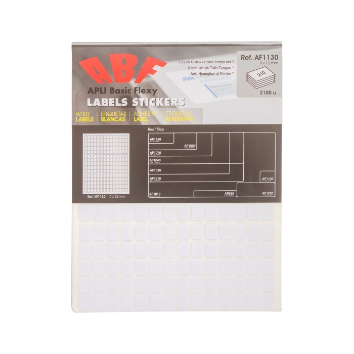 APLI Basic Flexy ABF White Labels 9 X 12MM 2100 Unit AF1130 Lazada