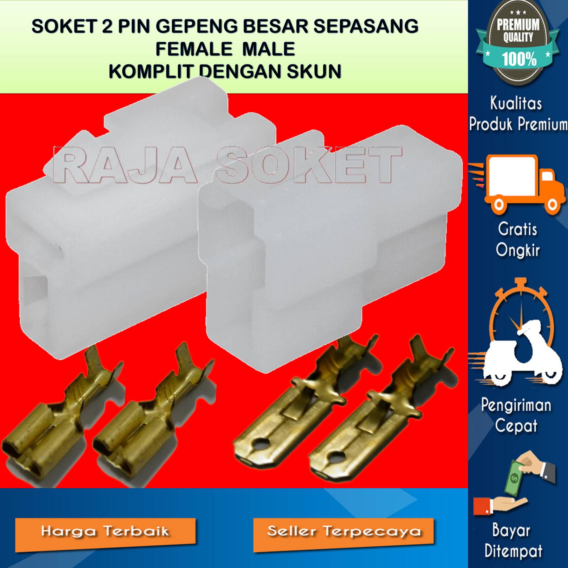 Isi Set Soket Pin Besar Soket Socket Connector Konektor Motor