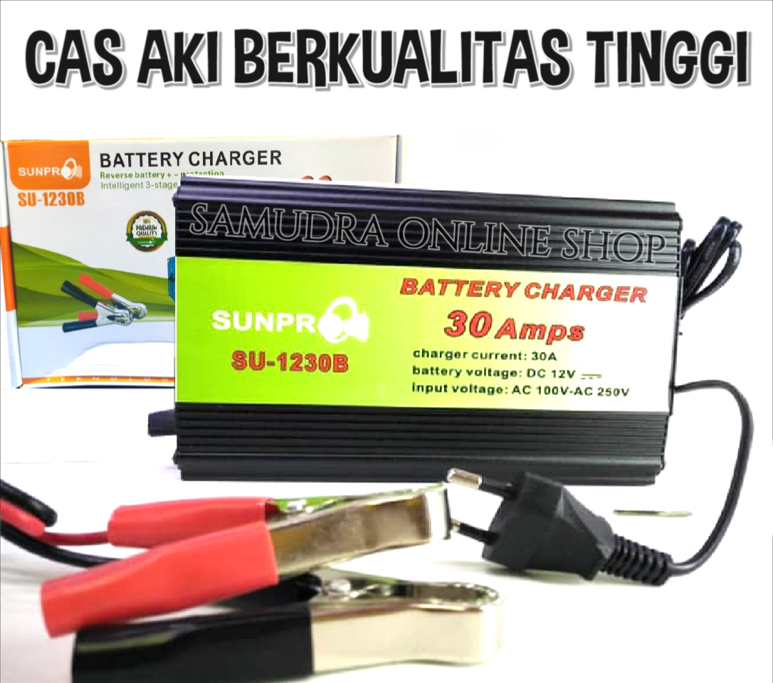 Casan Aki Cas Aki Portable Sunpro SU 1230B 30 Amps Charger Battery 30A