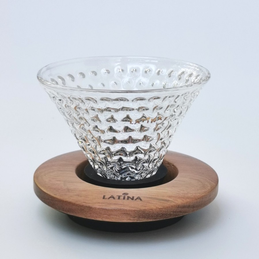 Latina Anona Dripper V60 01 Glass Coffee Dripper Kaca 1 2 Cups Kayu