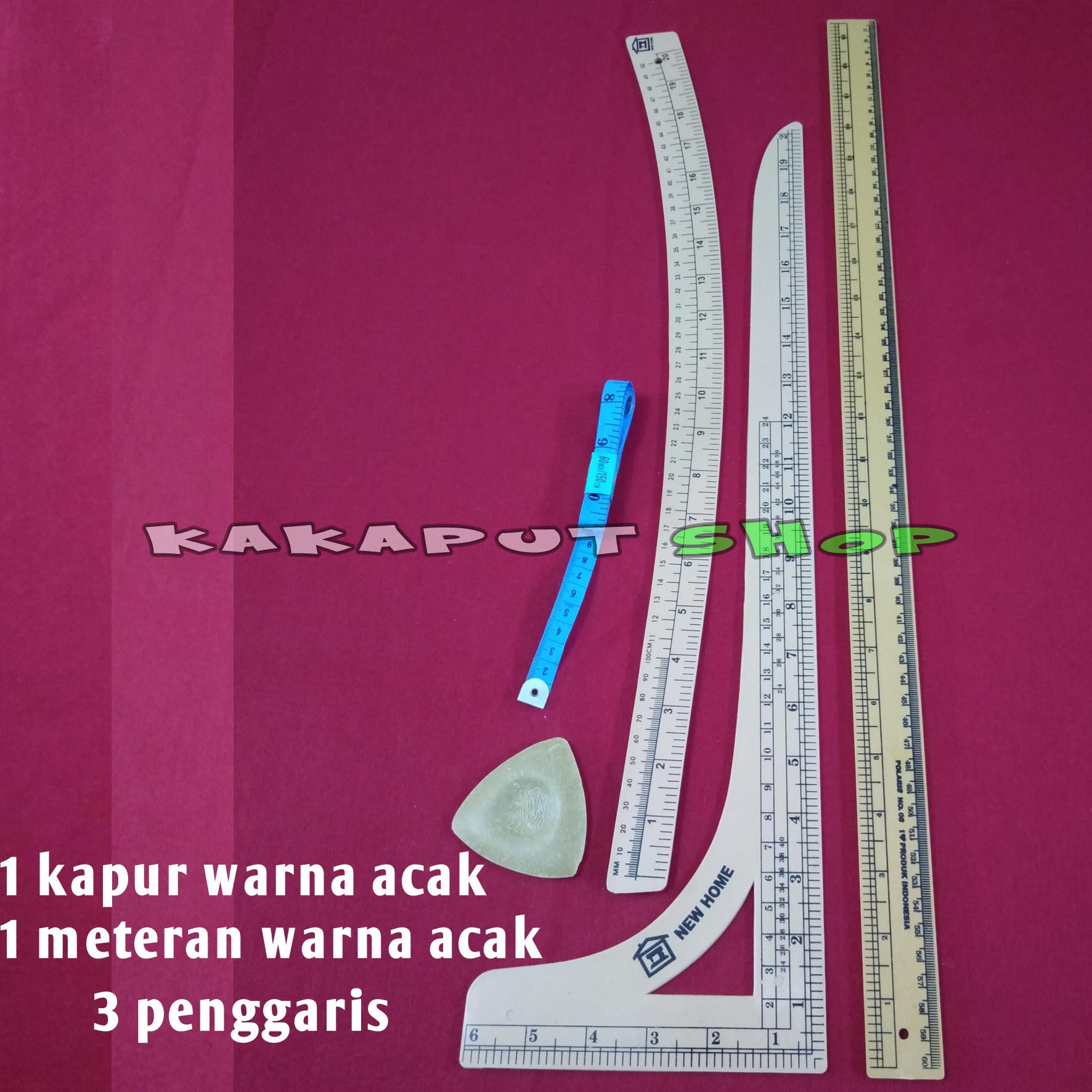 Paket Penggaris Pola Jahit Penggaris Siku Penggaris Lengkung Penggaris