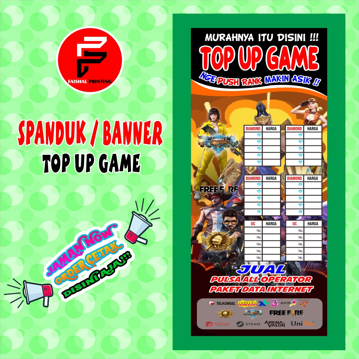 Banner Spanduk Top Up Game Online Ukuran X Meter Lazada Indonesia