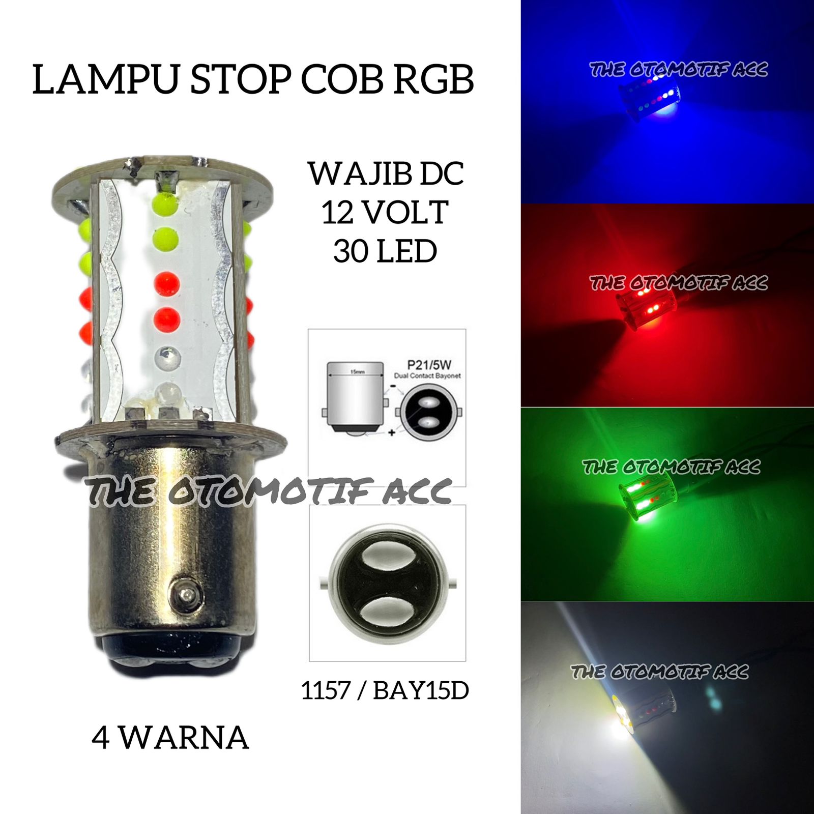 Lampu Stop Belakang Stop Rem 30 Mata COB 4 RGB 2 Mode Running Dan Flash