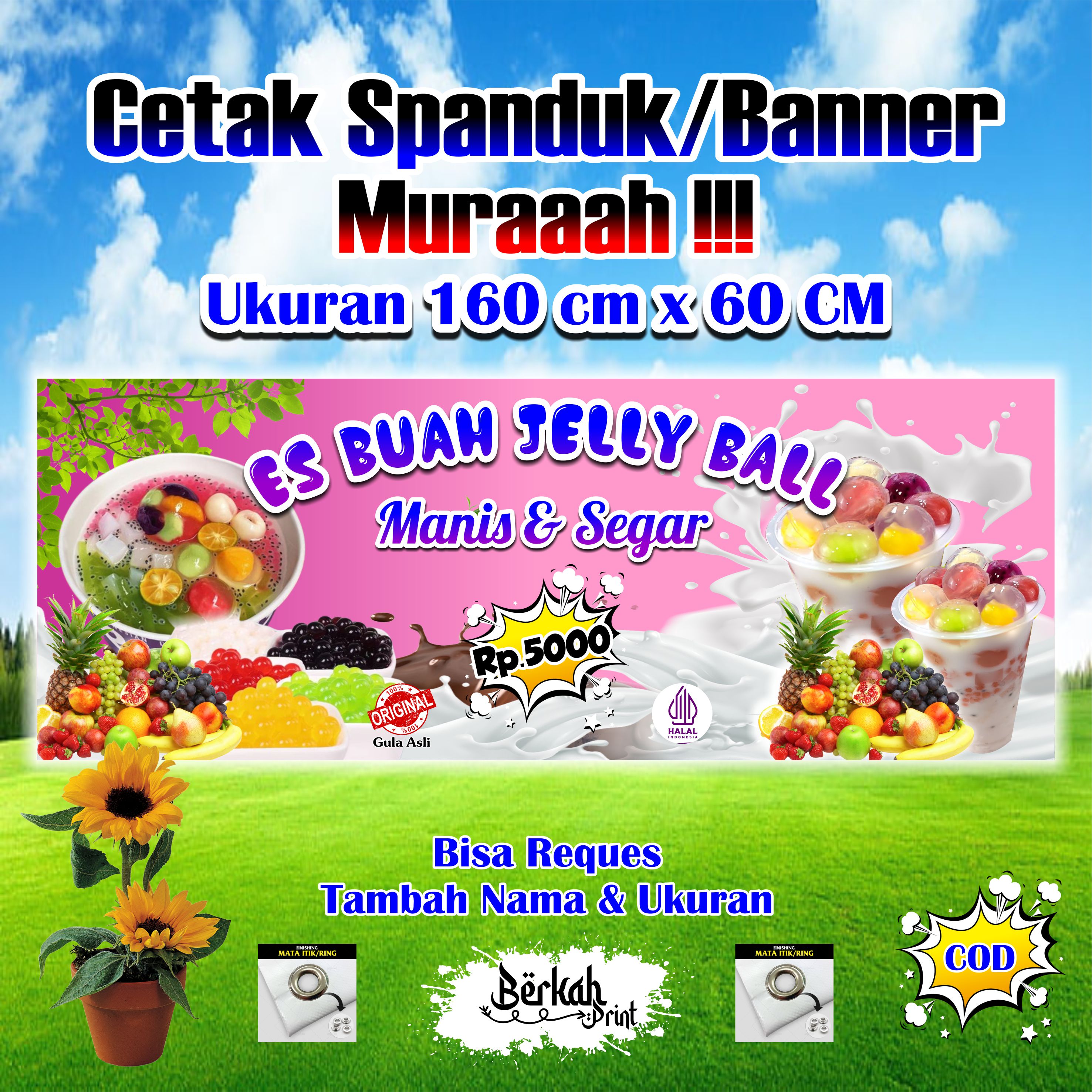 Spanduk Banner Es Buah Jelly Ball Ukuran Cm X Cm Lazada Indonesia