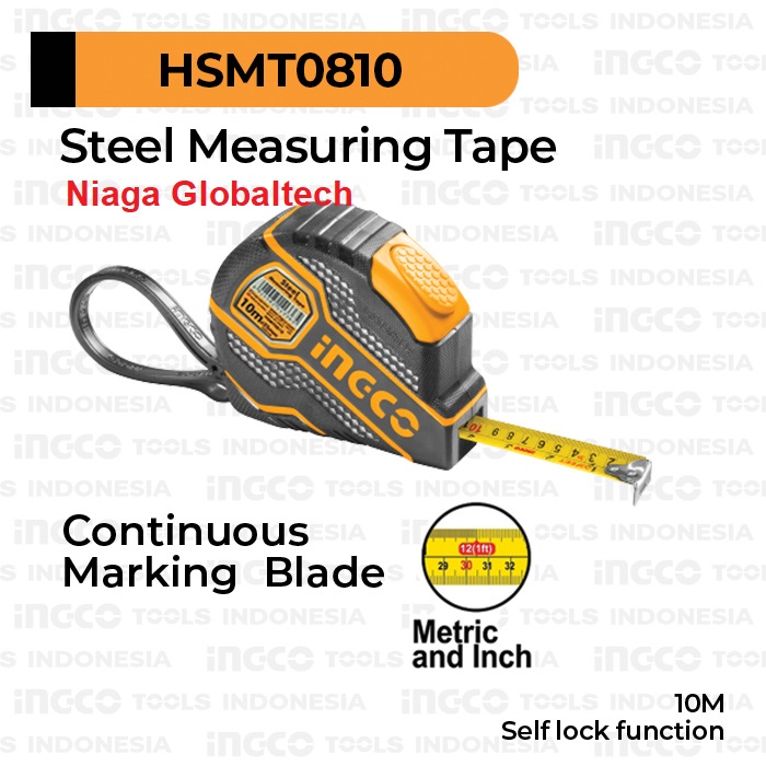 Ingco Hsmt Meteran Karet Mtr Autostop M Measuring Tape Ingco