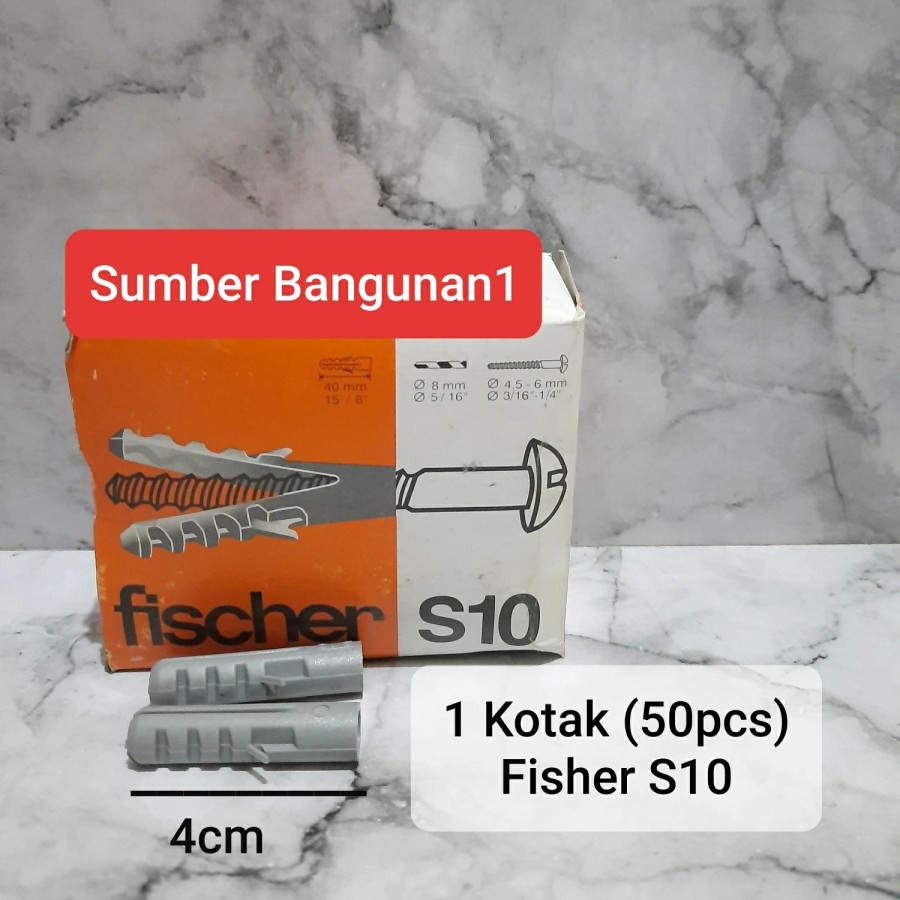 Fisher S10 1 Kotak Karet Sekrup Skrup Tanam Tembok 10mm Fiser Lazada