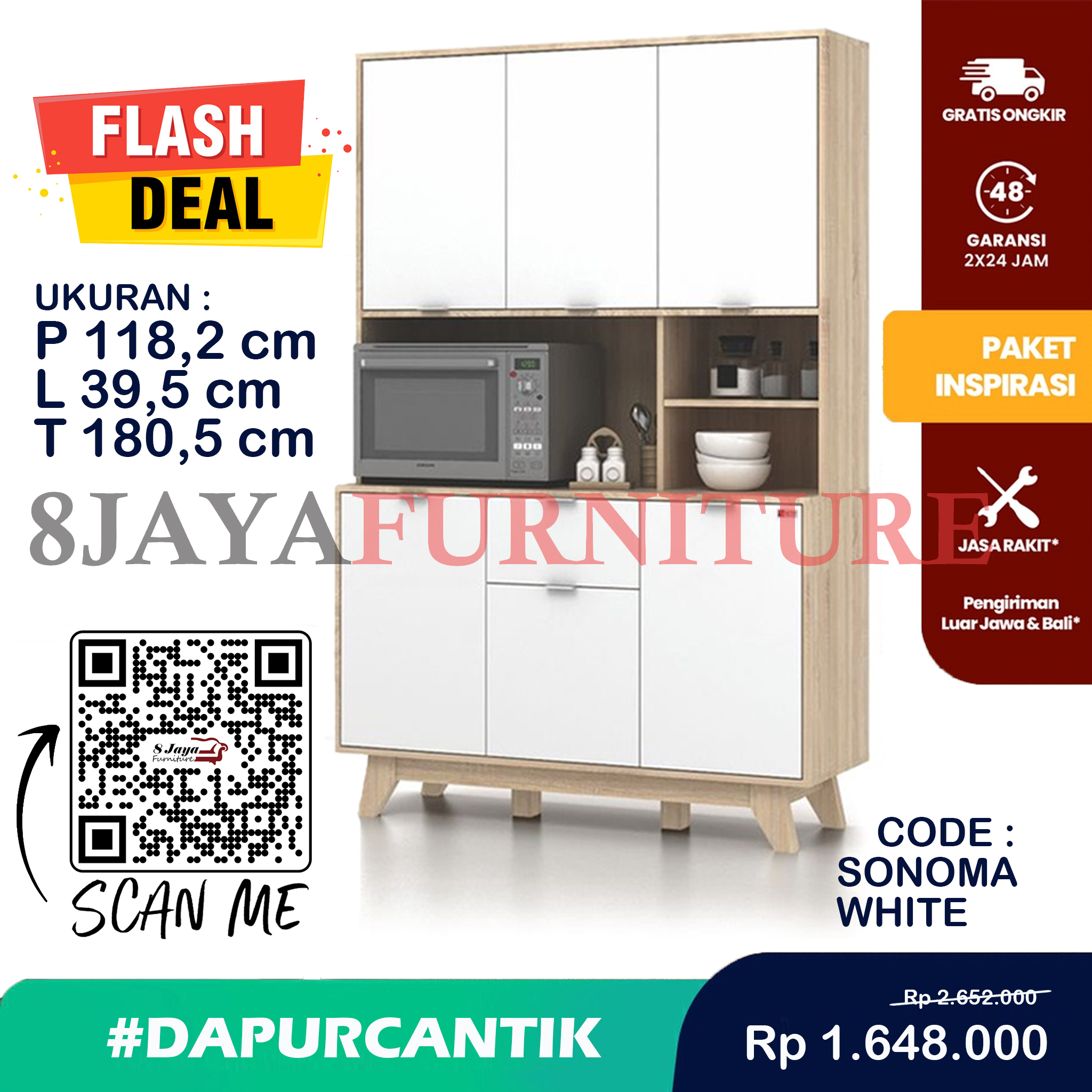 Rak Lemari Dapur Pintu Minimalis Kitchen Cabinet Lotus Kc