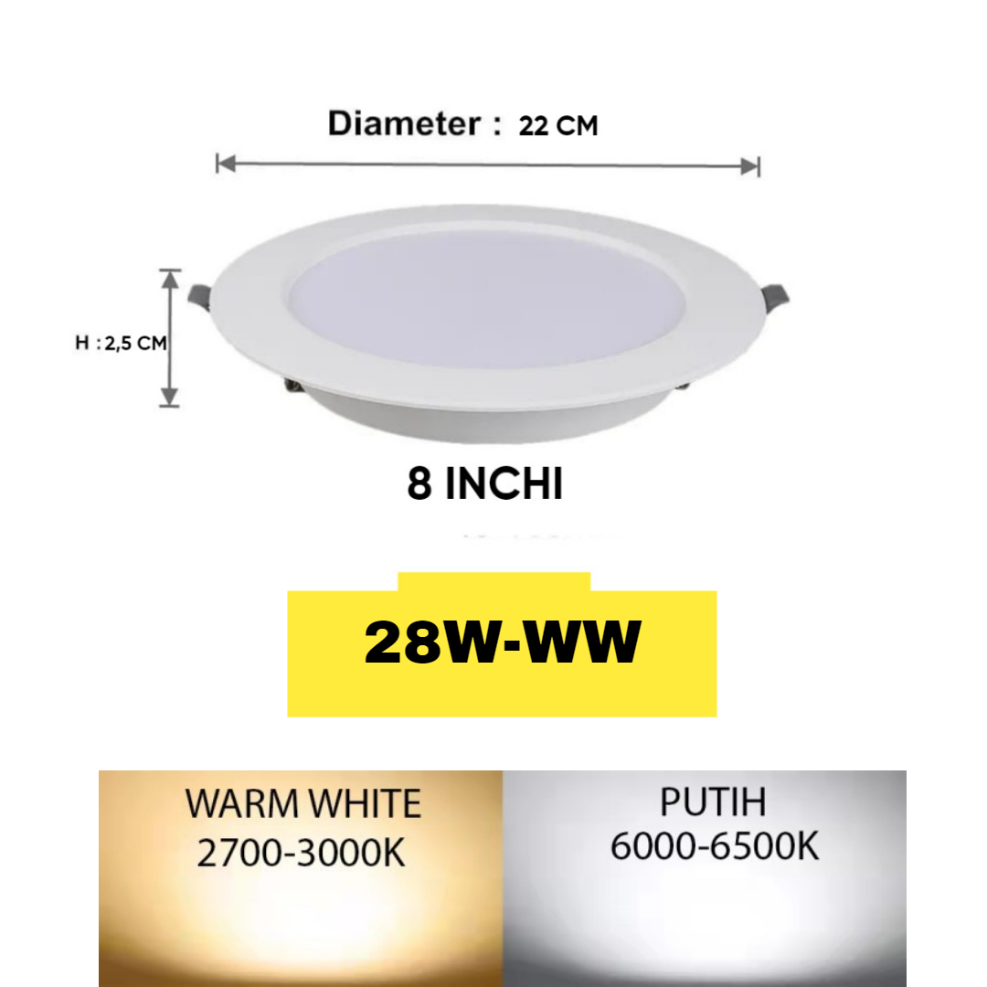 LAMPU DOWNLIGHT LED PANEL 6W 9W 12W 18W 24W LAMPU PLAFON LED LAMPU