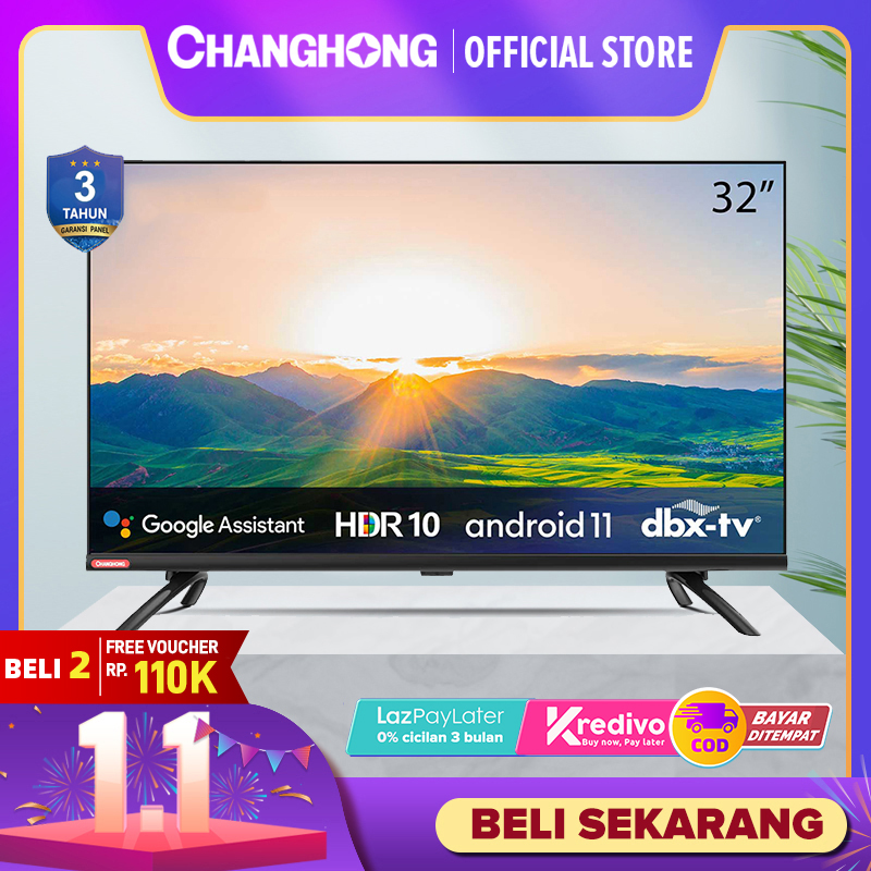 Changhong 32 Inch L32H7 Borderless Netflix TV Google Certified Android