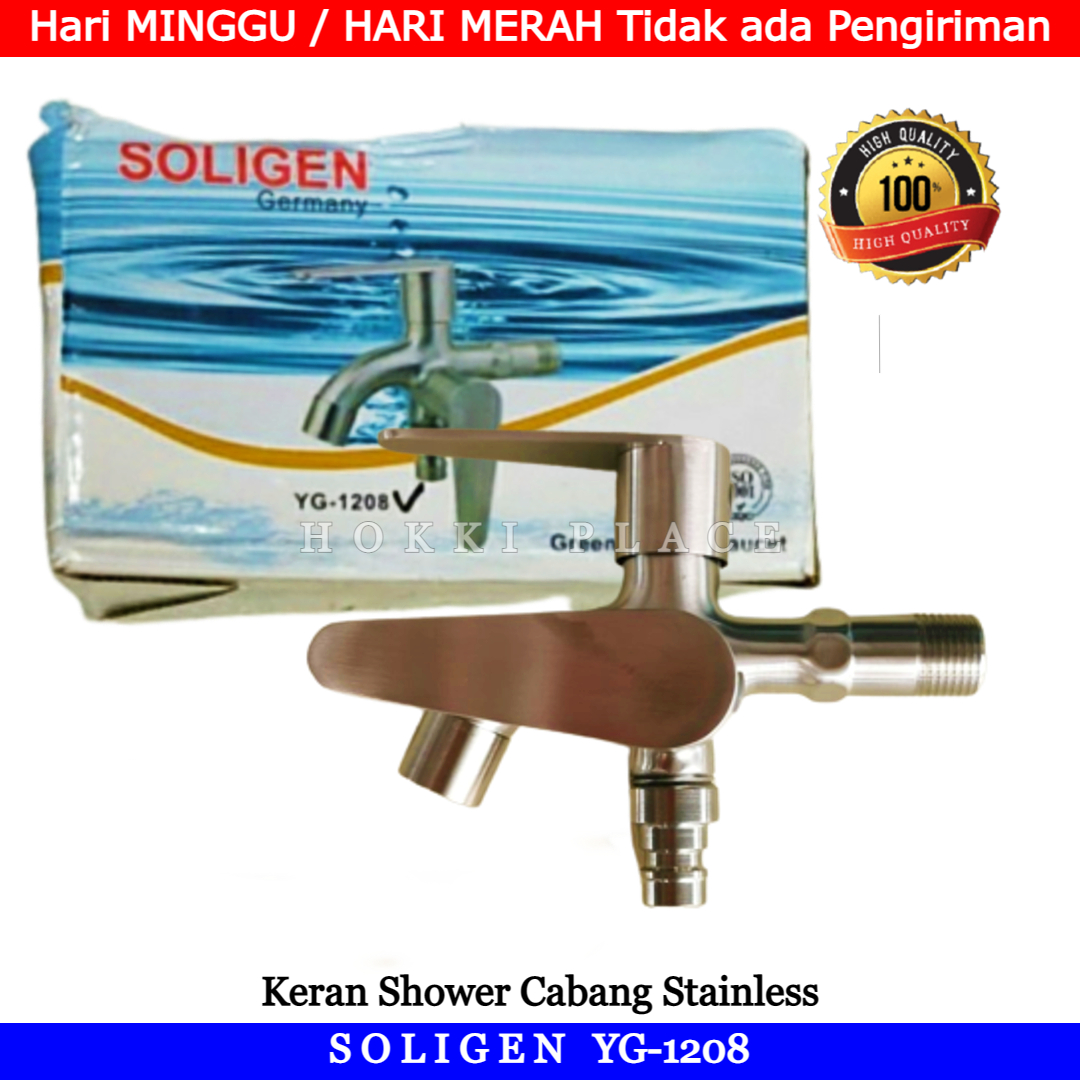 Keran Air Cabang Stainless Steel Soligen Yg Kran Air Shower Kran