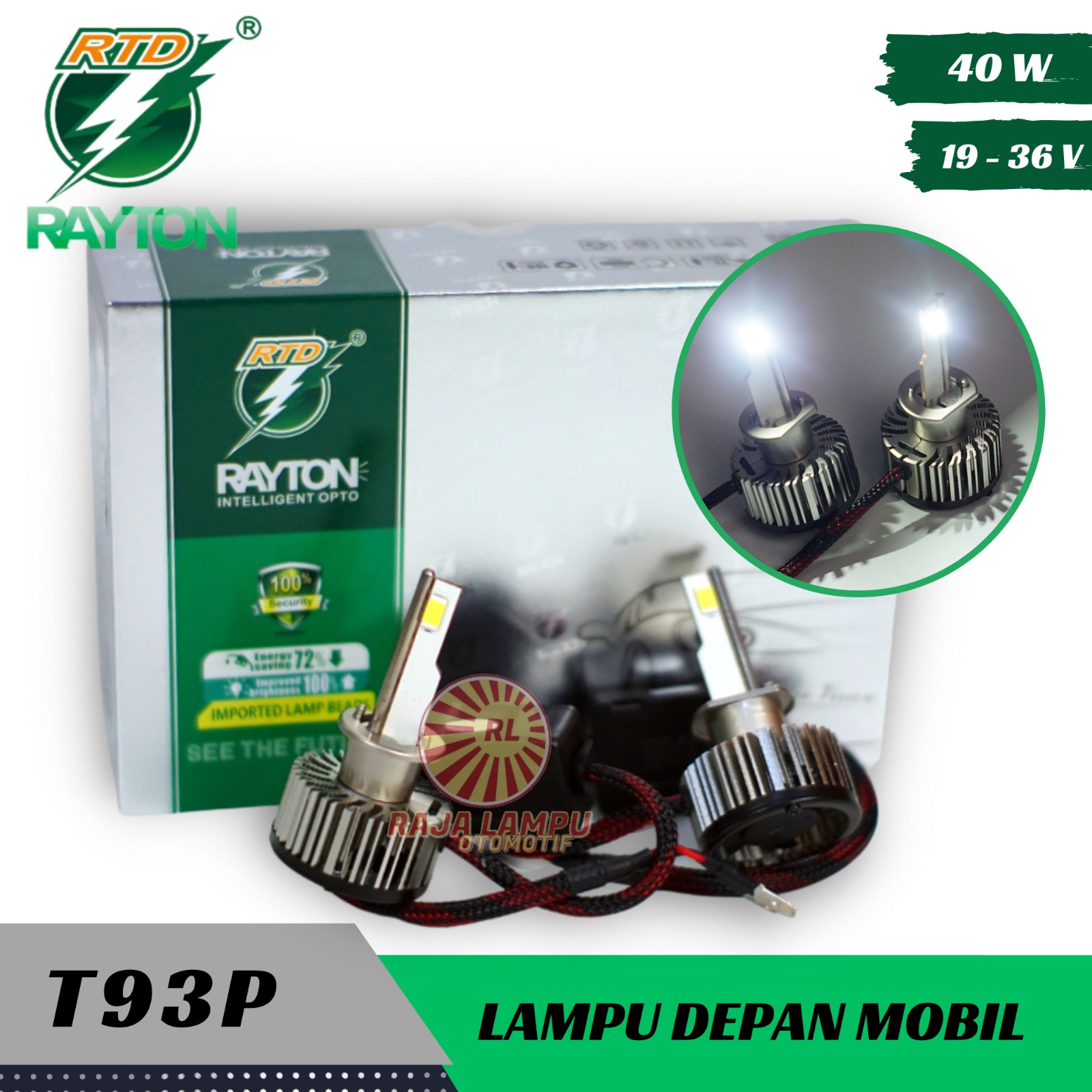 Lampu Utama Mobil Pcs Rayton T P H H H H Kipas Rtd Led Watt