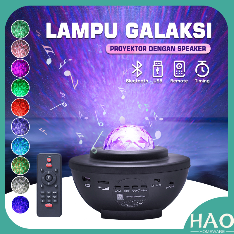 Lampu Proyektor Bintang Langit Malam Dengan Speaker 2 In 1 Lampu