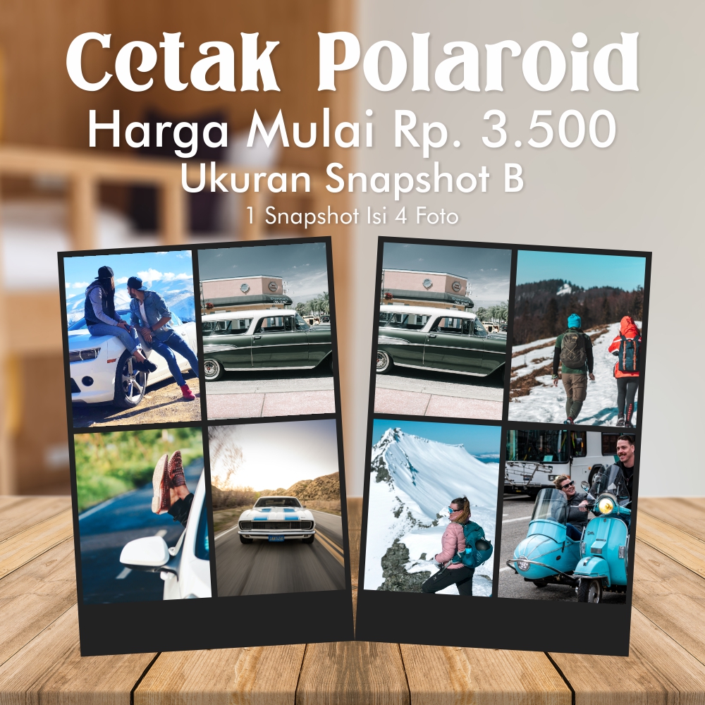 Cetak Polaroid Ukuran Snapshot B Lembar Isi Foto Background Hitam