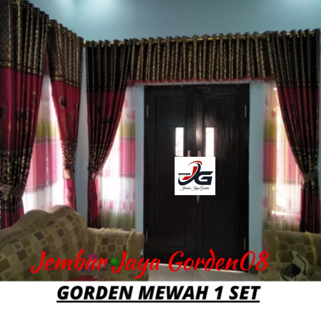 Gorden Ruang Tamu Model Terbaru Gorden 1 Set Lengkap Pintu Jendela Poni