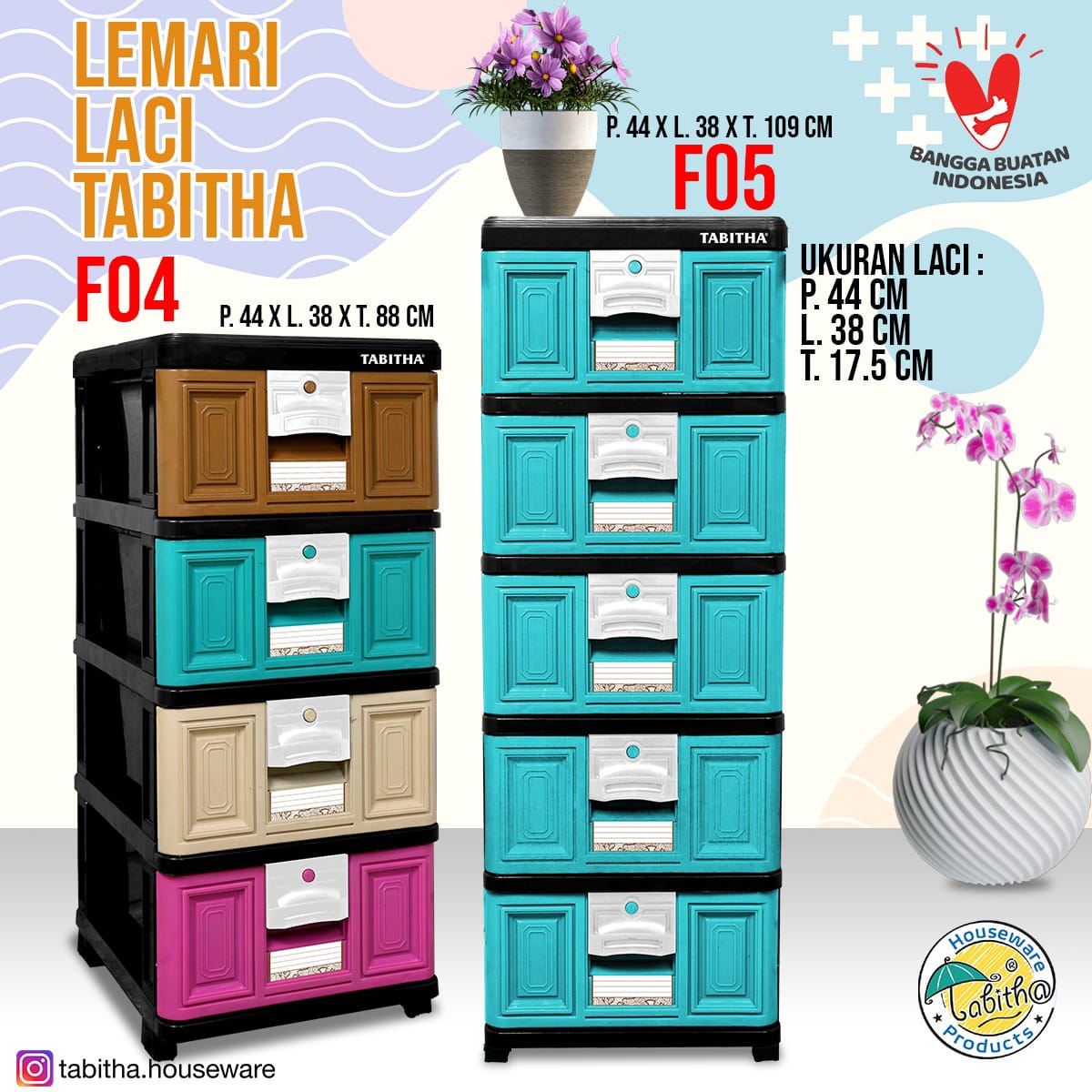 Lemari Plastik Tabitha Laci F04 F03 F05 Lazada Indonesia