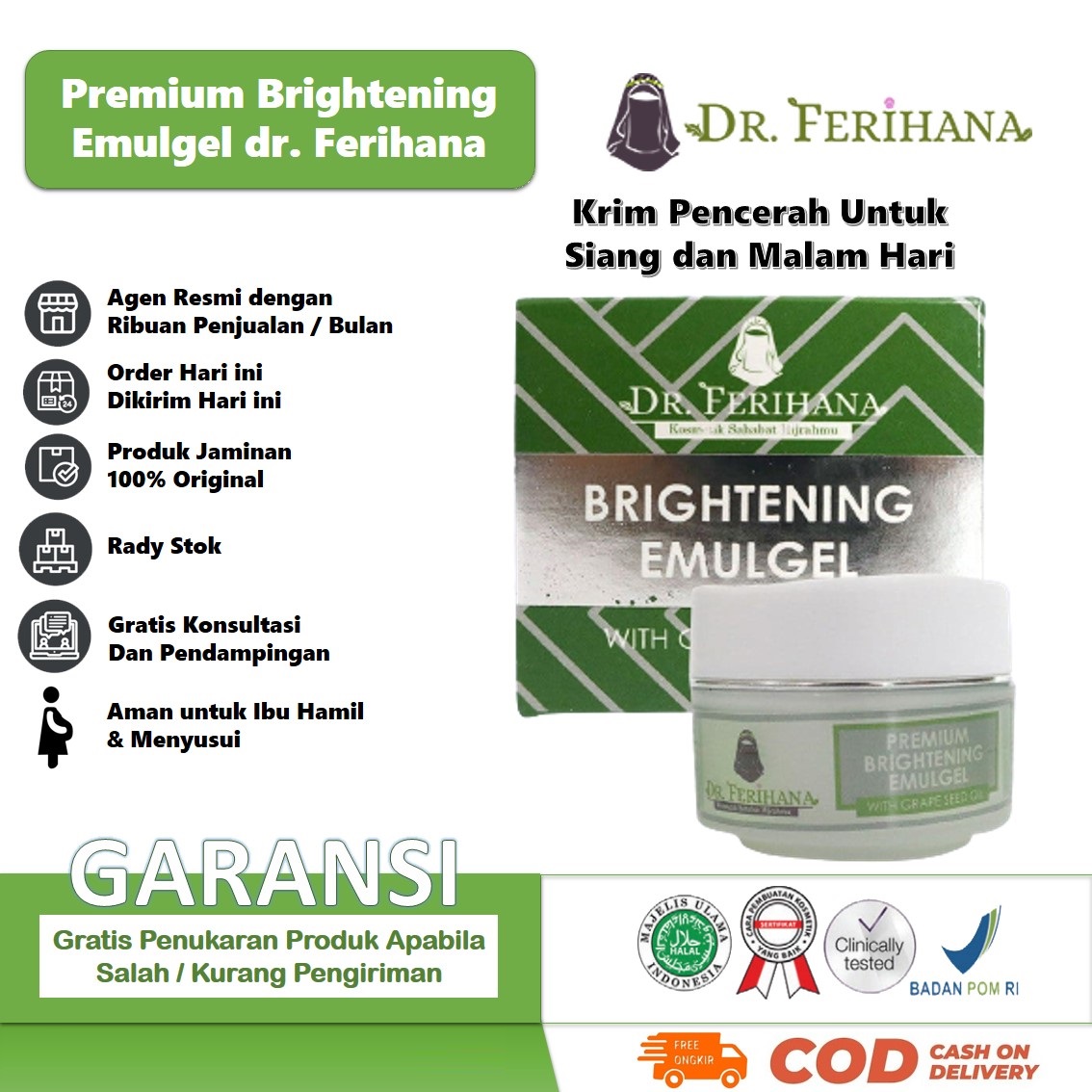 Premium Brightening Emulgel Dr Ferihana Cosmetics Skincare Merupakan