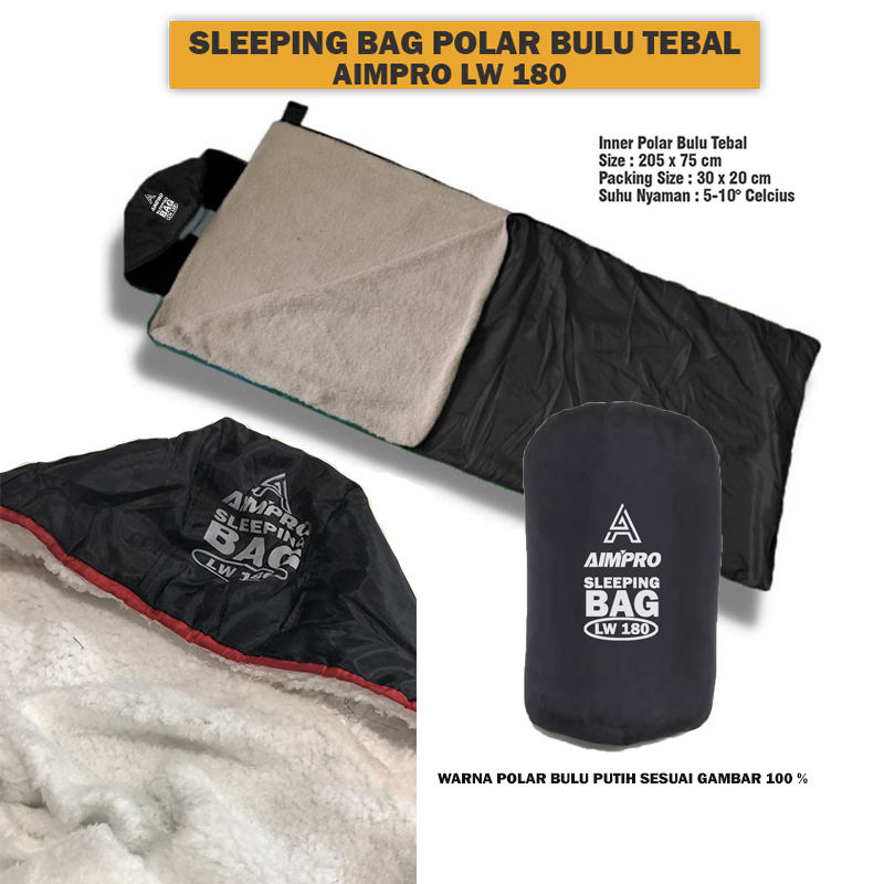 Aimpro Sleeping Bag Polar Bulu Tebal Lw Sleeping Bag Hangat Tebal