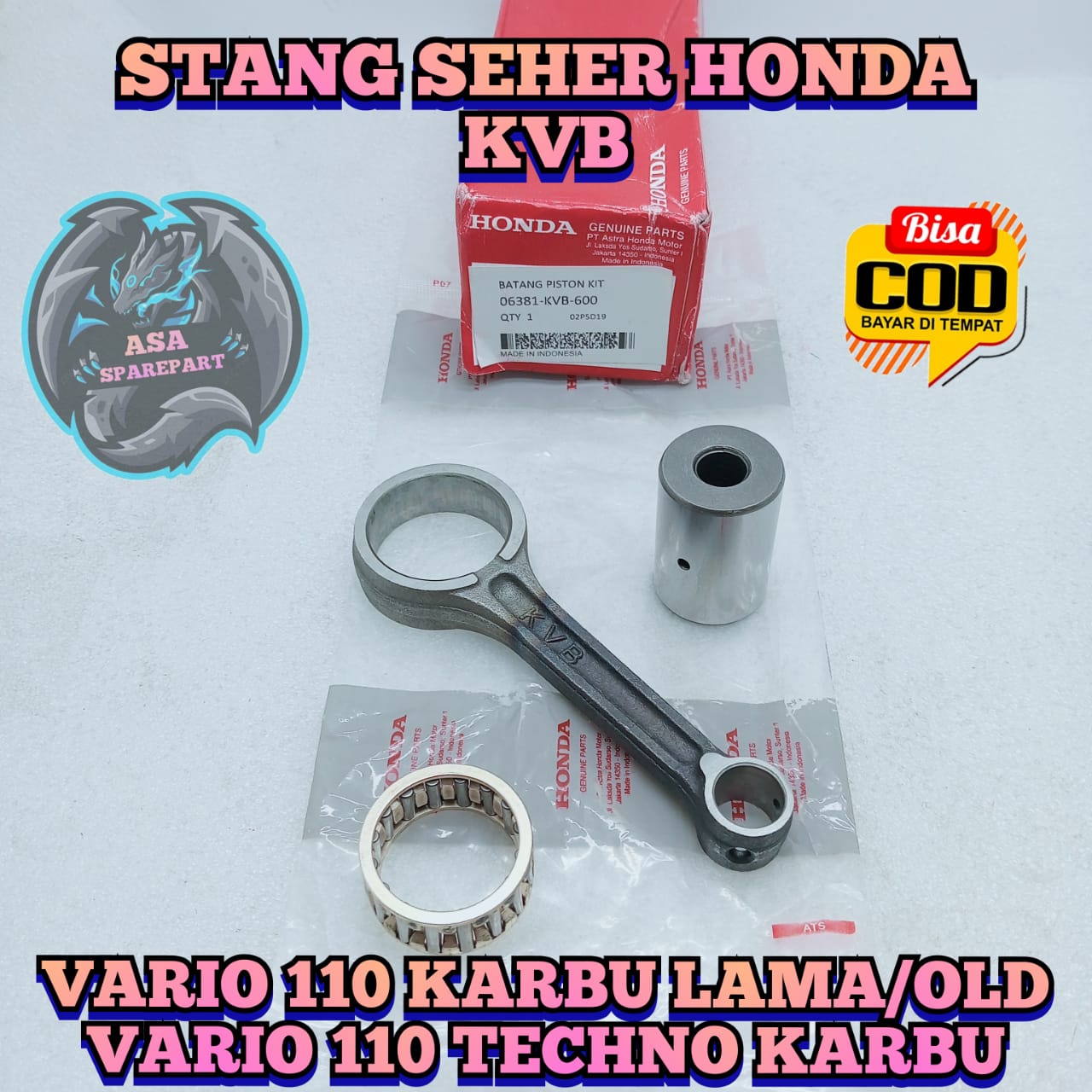 Stang Seher Piston Kvb Asli Original Honda Untuk Motor Vario Karbu