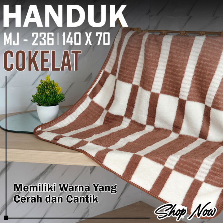 Handuk Mandi Dewasa 70x140cm Handuk Salur Microfiber Bulu Halus Super