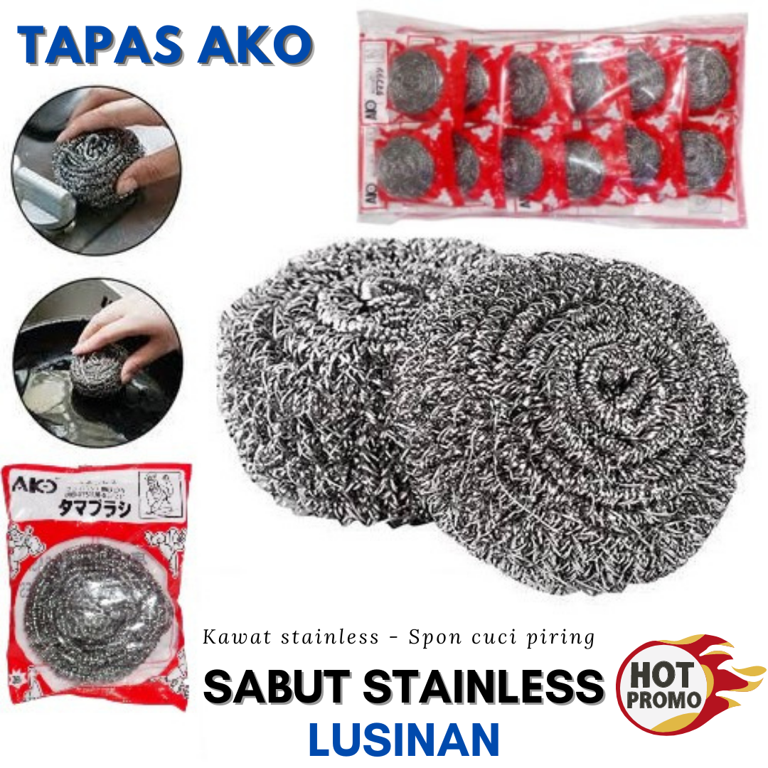 1 Lusin Sabut Cuci Piring Stainless Gosokan Stainless Gosok Panci