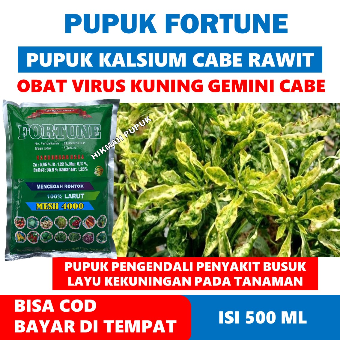 Pupuk Tepung Fortune Kg Pupuk Daun Kuning Keriting Cabe Merah Cabe