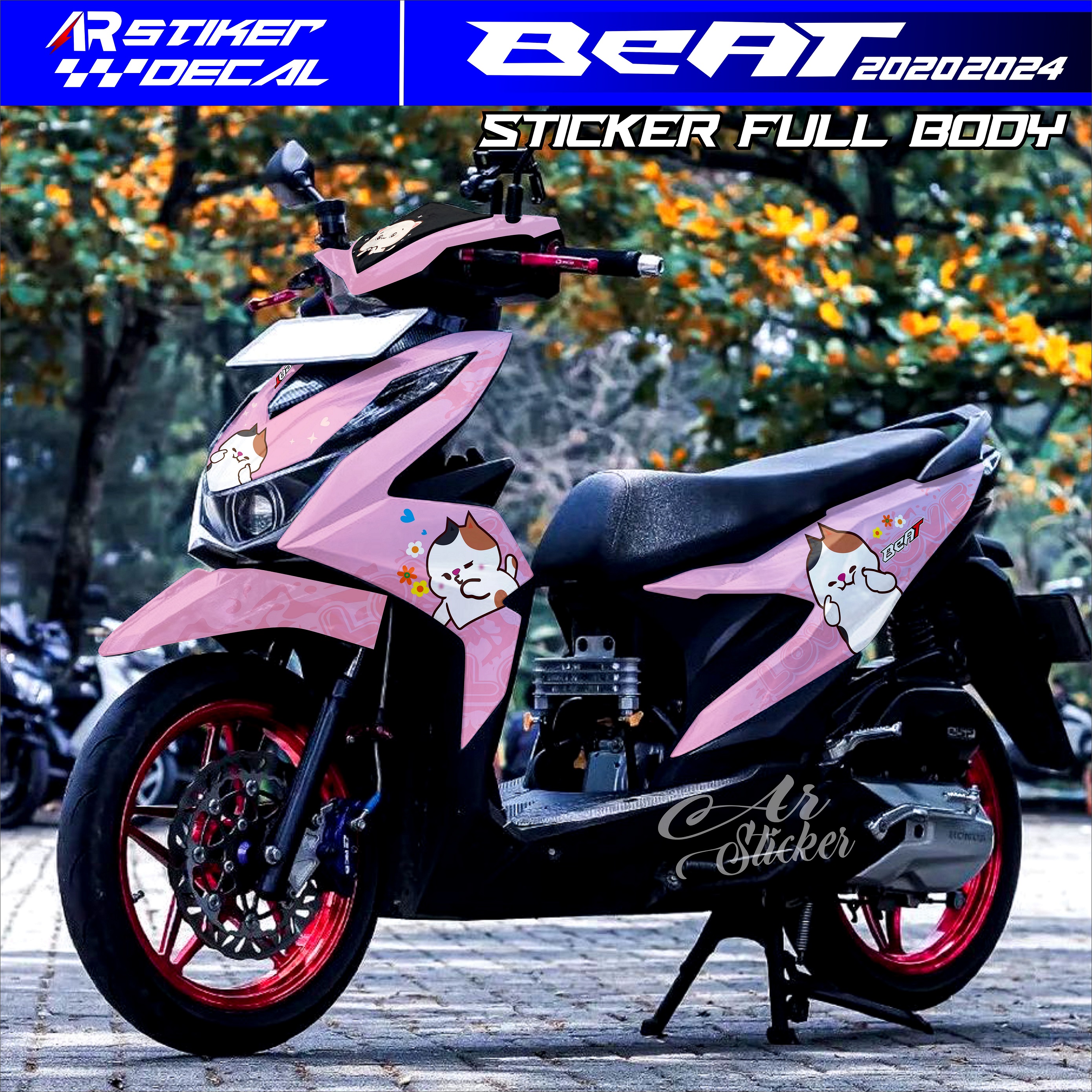 Stiker Decal Beat Deluxe Fullbody Decal Beat New Warna Gradasi Motif