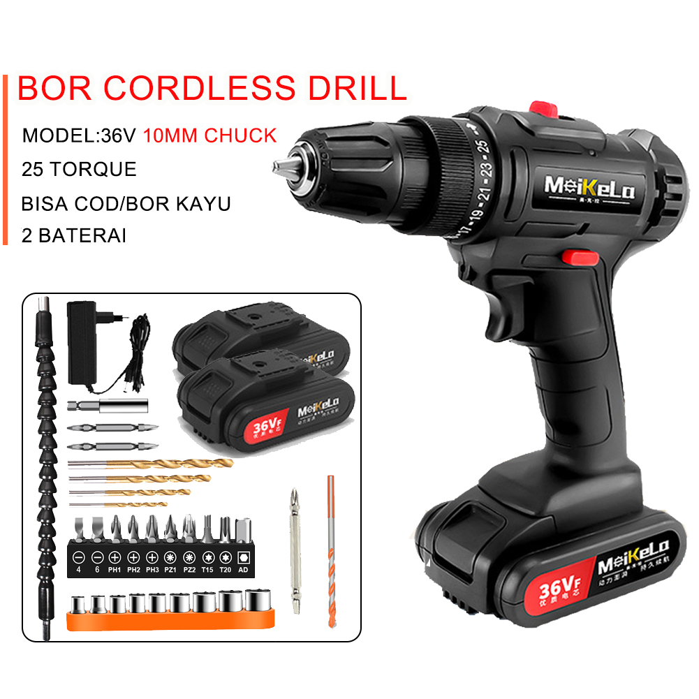 Flash Sale Bor Baterai Bor Dampak Mesin Bor Cordless Bor Listrik