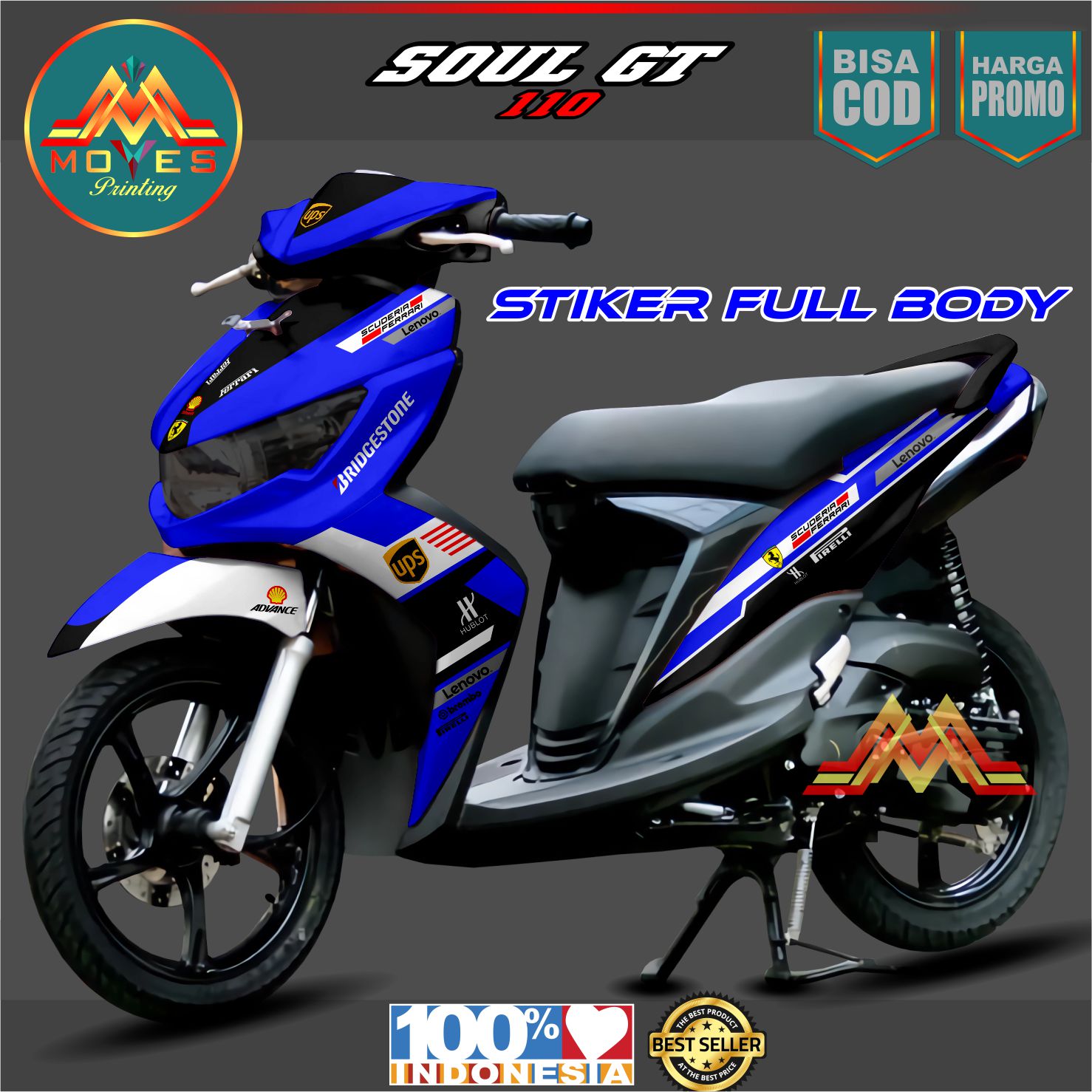 Sticker Decal Full Body Yamaha Mio Soul Gt Stiker Variasi Soul Gt