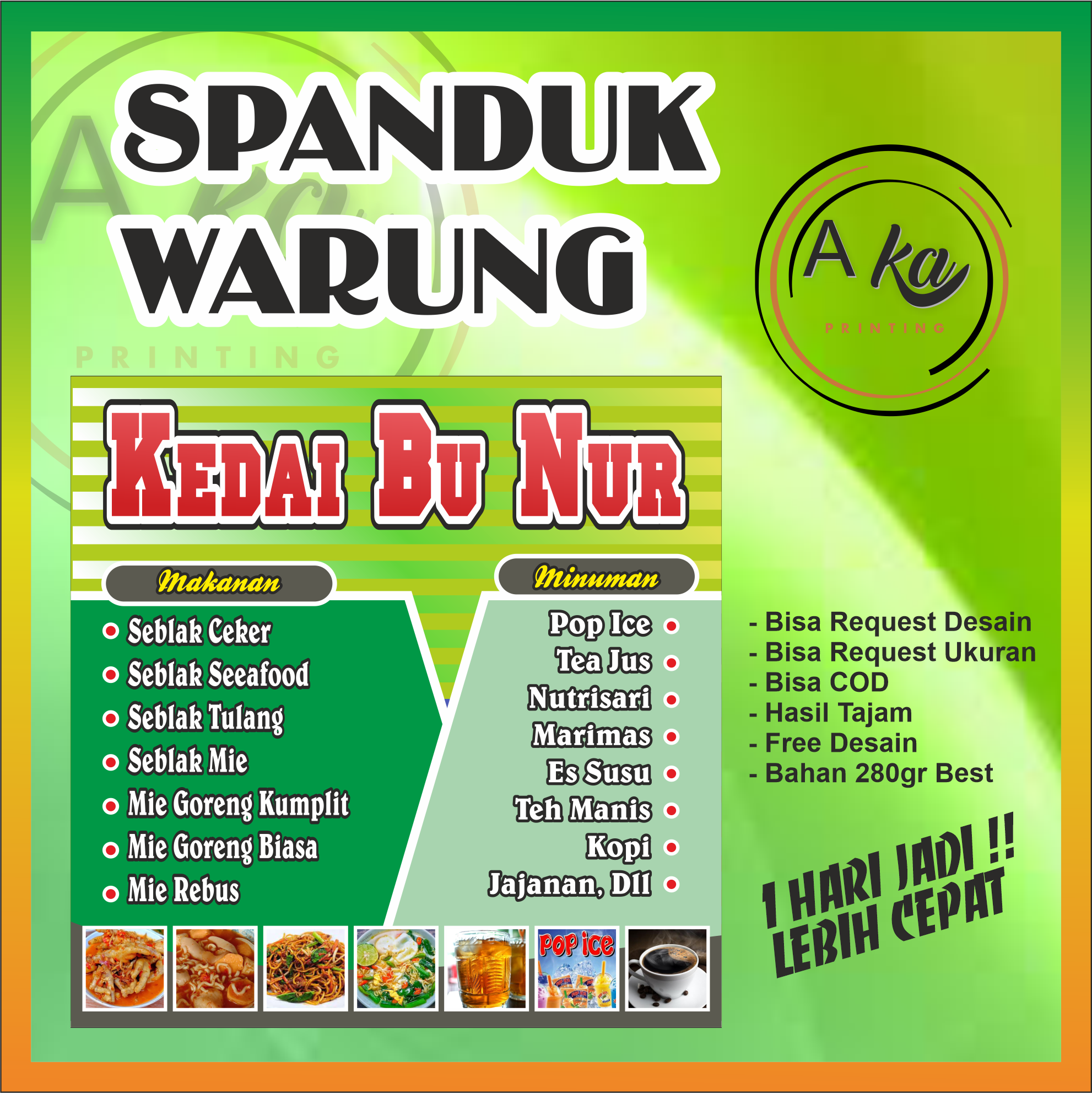 Aka Printing Hari Jadi Cetak Spanduk Warung Spanduk Kedai Spanduk Es