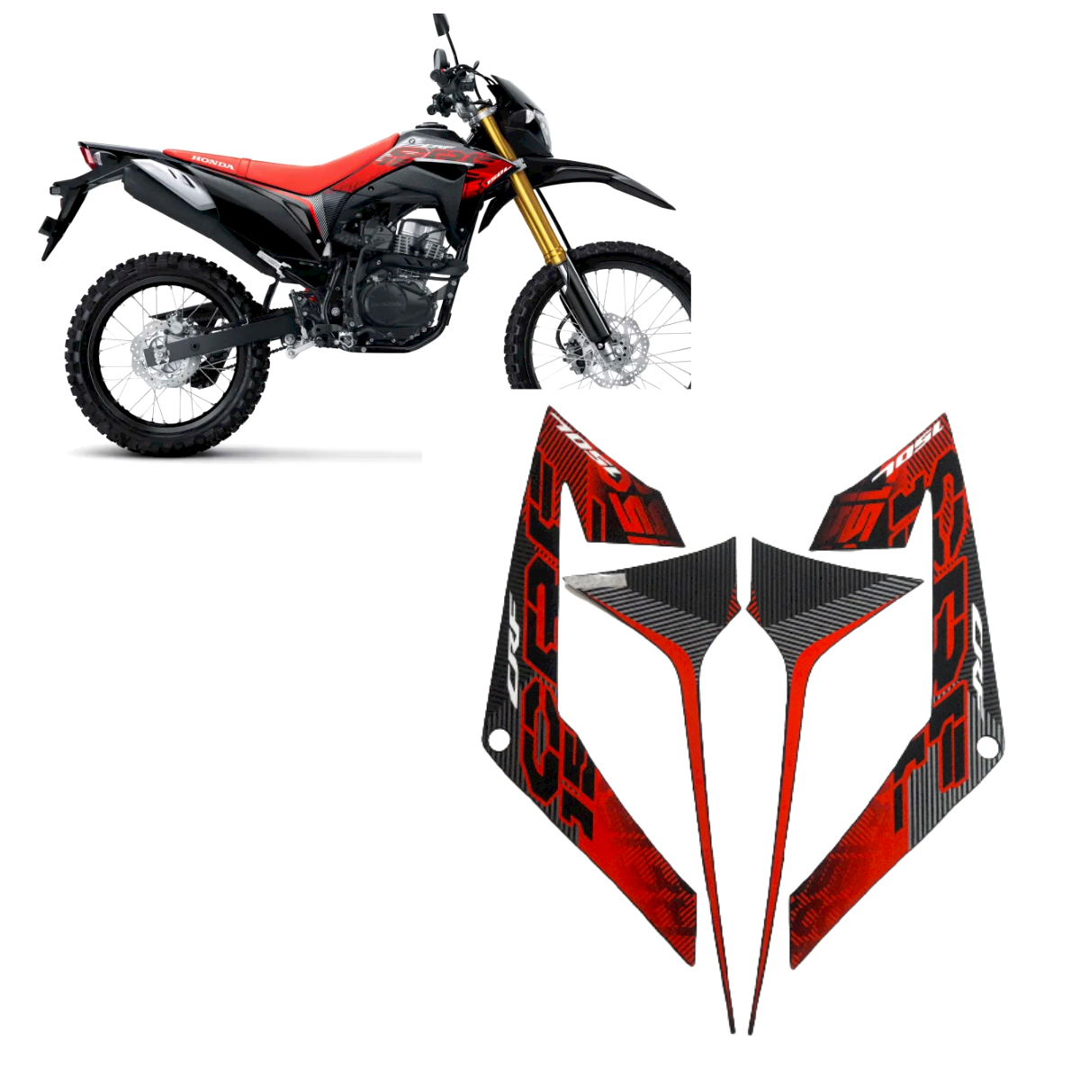 STIKER STRIPING LIS LES BODY MOTOR HONDA CRF 150L TAHUN 2021 WARNA FULL